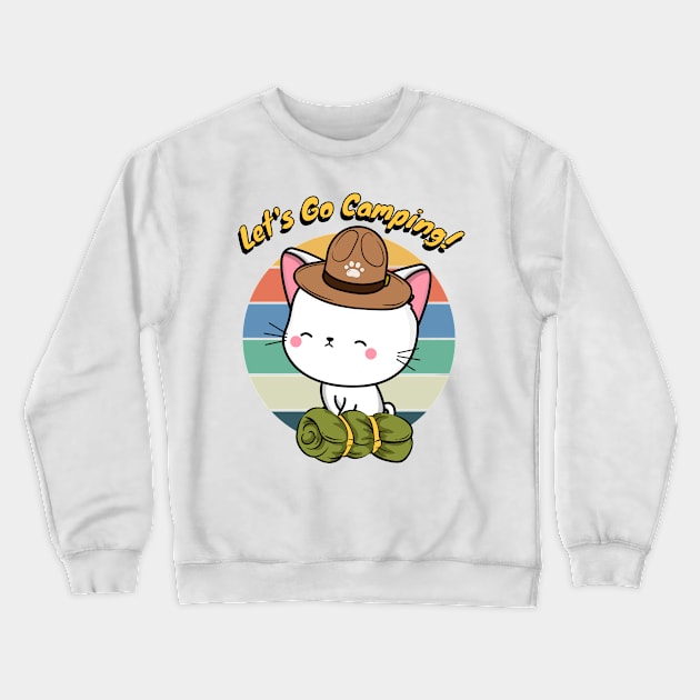 Cute Angora Cat Wants to go Camping Crewneck Sweatshirt by Pet Station